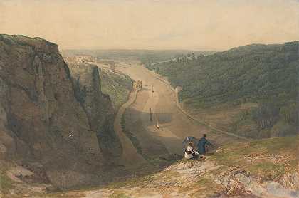 埃文峡谷，望向克利夫顿`The Avon Gorge, Looking toward Clifton (ca. 1820) by Francis Danby