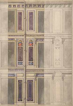 三层窗户的设计`Designs for three windowed storeys (1830–97) by Jules-Edmond-Charles Lachaise