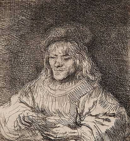 牌手`The card player (1641) by Rembrandt van Rijn