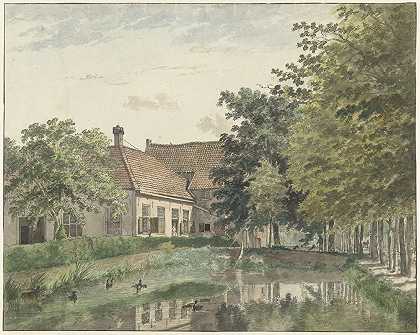 Nijkerk附近Watergoor乡村景观`Gezicht op de buitenplaats Watergoor bij Nijkerk (1782) by Wybrand Hendriks