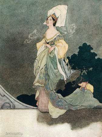 最可爱的女王美国的伴娘`The Loveliest Of The Queens Maids Of Honour (1913) by Charles Robinson