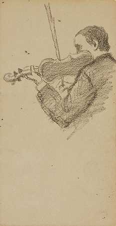 无标题（小提琴家）`Untitled (Violinist) (Late 19th century) by Homer Dodge Martin
