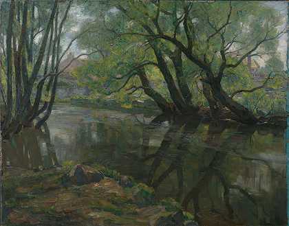 垂柳`Weeping Willows (1907) by Thorolf Holmboe