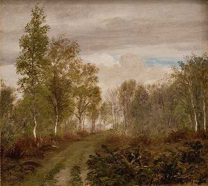 雨后洛瑟斯的桦树`Birketræer på Læsø efter regn (1848 ~ 1849) by P. C. Skovgaard