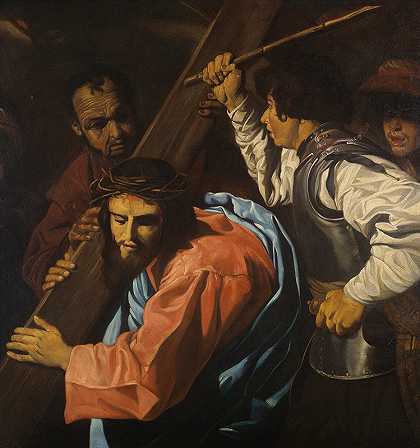 基督被带到加略山`Christ Being Led To Calvary by Follower of Matthias Stomer