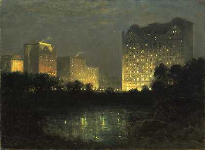 广场`The Plaza (ca. 1907~1911) by William R. Derrick