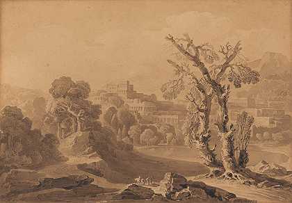 景观中的古典城市`Classical City in Landscape (1816) by John Martin