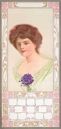 紫罗兰女孩`Violet girl (1909) by DAPX