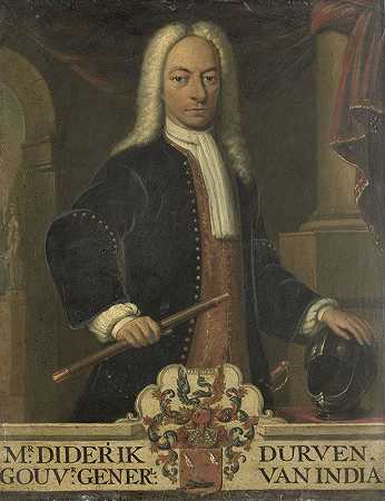 荷兰东印度群岛总督迪德里克·范德文的肖像`Portrait of Diederik van Durven, Governor~General of the Dutch East Indies (1736) by Hendrik van den Bosch