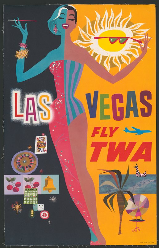 拉斯维加斯-环球航空公司`Las Vegas – fly TWA (1962) by David Klein