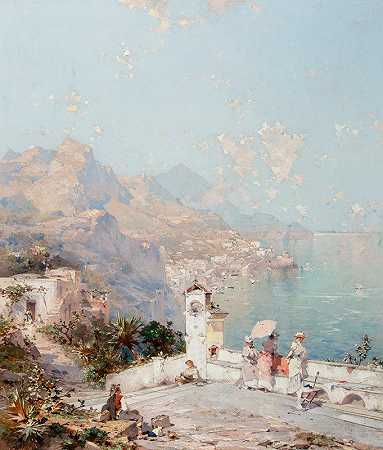 阿马尔菲海岸`The Amalfi coast by Franz Richard Unterberger