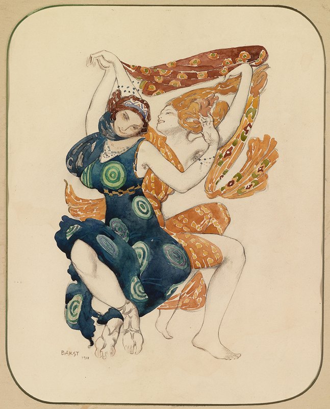 纳西丝的服装`Costume for Narcisse by Tcherepnin (1911) by Tcherepnin by Léon Bakst