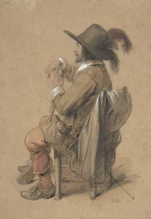 坐骑`Seated Cavalier (mid~19th century) by Jean-Baptiste Madou