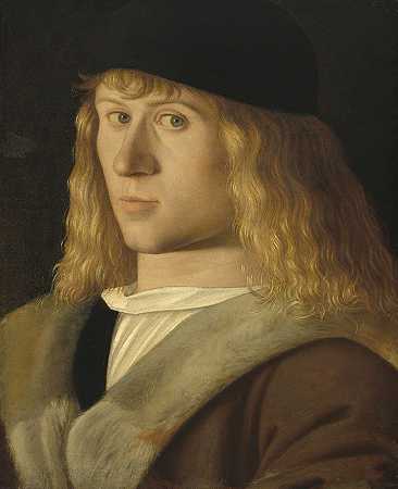 一个年轻人的肖像`Portrait of a Young Man (c. 1505) by Venetian 16th Century