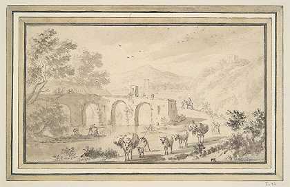 意大利大桥`Bridge in Italy (17th century) by Lambert van der Straaten