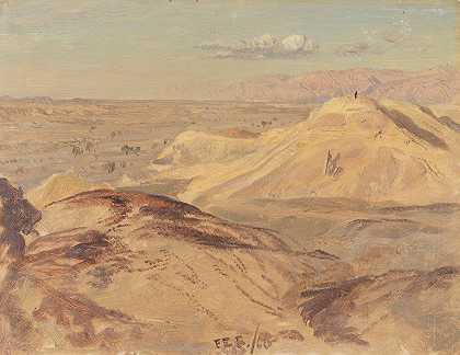 佩特拉附近的景观`Landscape near Petra (1868) by Frederic Edwin Church