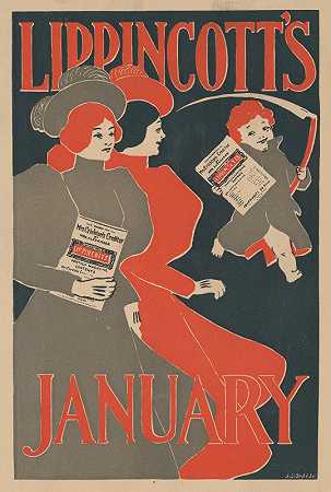 利平科特一月`Lippincotts January (ca. 1896) by Joseph Gould