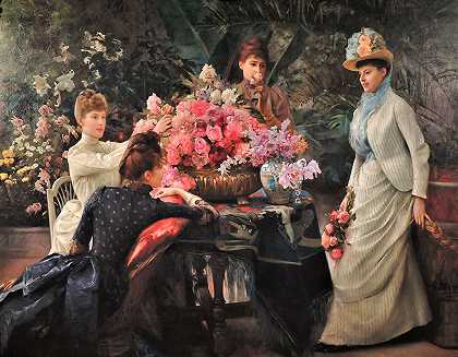 春花`Spring Flowers (1890) by Julius Leblanc Stewart