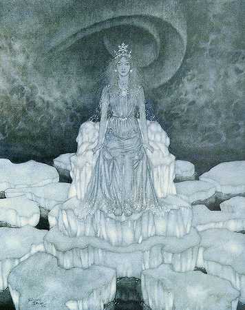 白雪皇后Pl 7`The Snow Queen Pl 7 (1911) by Edmund Dulac