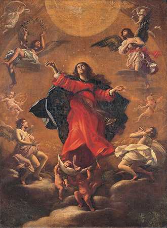 荣耀中的麦当娜`Madonna in Glory (between 1630 and 1638) by Giovanni Baglione