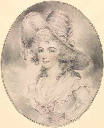 一位女士的肖像`Portrait of a Lady by John Downman