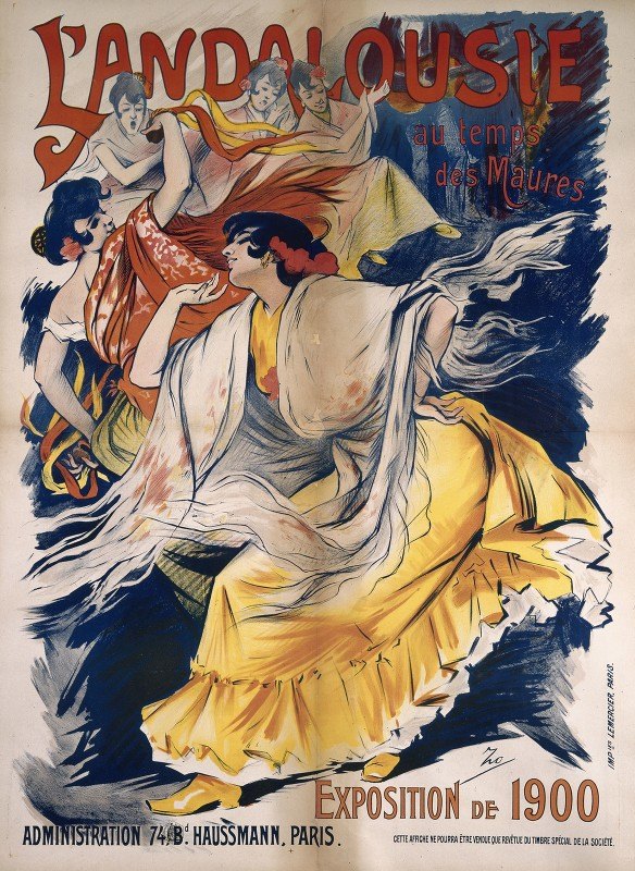安达卢西亚`Landalousie (1900) by Henri-Achille Zo
