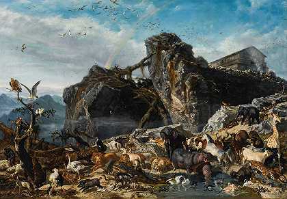 诺亚方舟`Noahs Ark (1867) by Filippo Palizzi