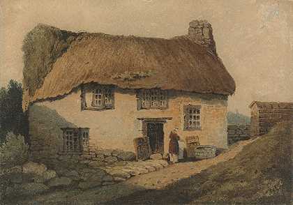 茅草屋`The Thatched Cottage by Samuel Prout