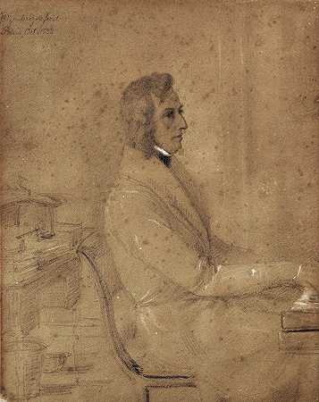 弗莱德里克·肖邦钢琴演奏会`Fryderyk Chopin at the piano (1838) by Jakob Götzenberger