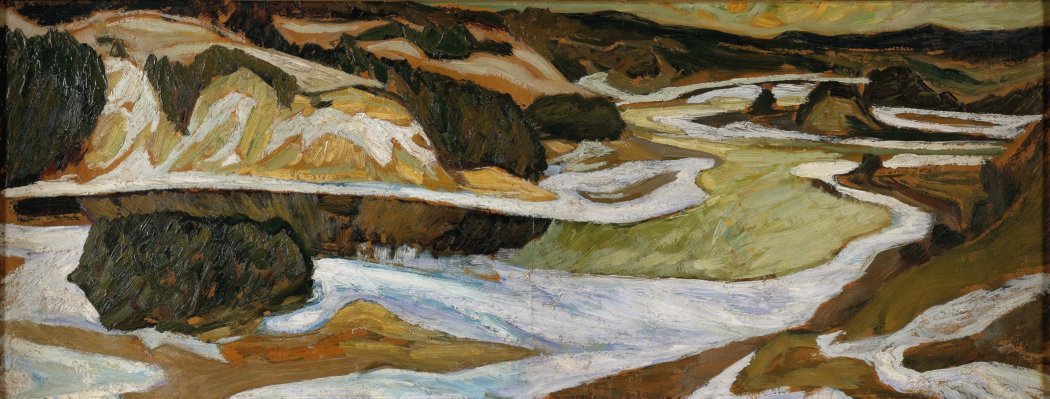 奥恩格曼阿尔文河`The River Ångermanälven (1930) by Helmer Osslund