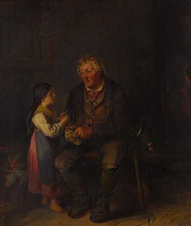 德格罗斯瓦特（祖父）`Der Grossvater (The Grandfather) (1852) by Johann Matthias Ranftl