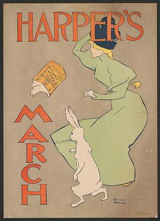 哈珀三月`Harpers March (1895) by Edward Penfield
