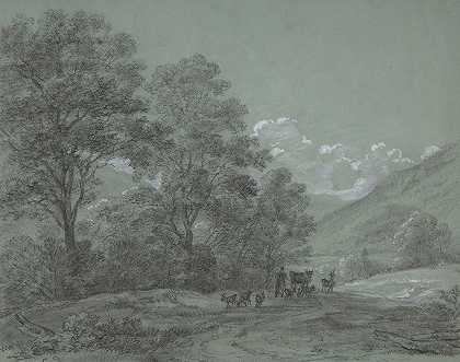 Ruhpolding附近的景观`Landscape near Ruhpolding (18th century) by Cantius Dillis