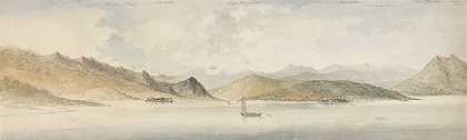 马焦雷湖和波罗米安群岛`Lago Maggiore and the Borromean Islands (ca. 1776) by Charles Gore