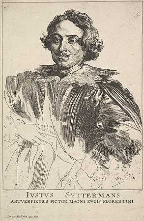 贾斯特斯·萨特曼肖像`Portrait of Justus Suttermans (17th century) by Anthony van Dyck