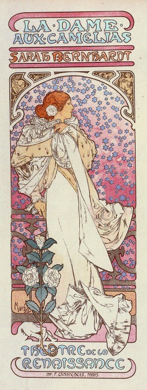 茶花女`La Dame Aux Camélias (1898) by Alphonse Mucha
