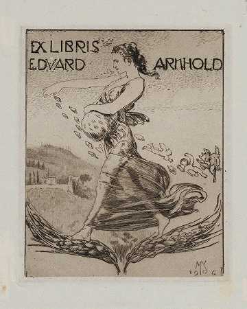 爱德华阿恩霍尔德图书馆馆藏`Ex Libris Eduard Arnhold (1906) by Max Klinger