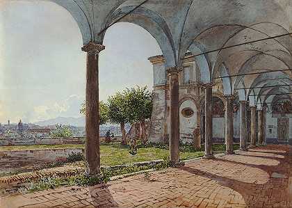从Sant和观看罗马的奥诺弗里奥`View from SantOnofrio on Rome (1835) by Rudolf von Alt