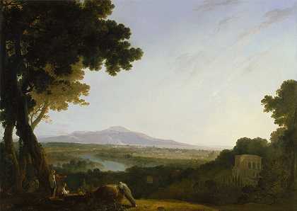 罗马马达玛别墅`Rome from the Villa Madama (1753) by Richard Wilson