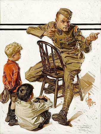 英雄美国的战争故事`The Heros War Story (1919) by J.C. Leyendecker