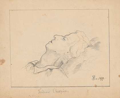 Teofil Kwiatkowski和的副本s的构成肖邦临终前`Copy of Teofil Kwiatkowskis composition Chopin on his deathbed (1879) by Stanisław Wyspiański