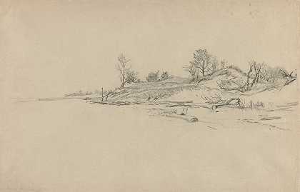安大略湖沙丘`Sand Dunes, Lake Ontario (c. 1874) by Homer Dodge Martin