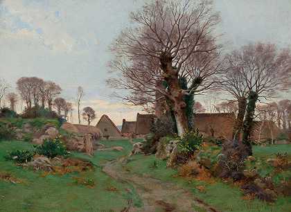 通往布雷顿村的路`Road to a Breton Village (1889) by Henry Orne Ryder