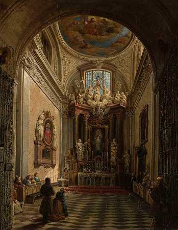 华沙圣约翰大教堂的文学小教堂`Literary Chapel in St. John’s Cathedral in Warsaw (1854) by Marcin Zaleski