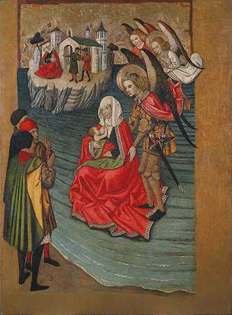 圣米歇尔山奇迹`Miracle of Mont Saint~Michel (Around 1455~1460) by Jaume Huguet  