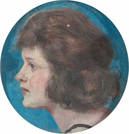 一位女士的肖像`Portrait Of A Lady by Guy Rose