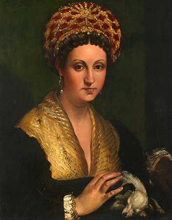 一位女士的肖像`Portrait of a Lady (1530) by Callisto Piazza da Lodi