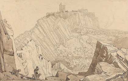 多姆Front，面向东南方向`Domfront, Looking to the South East (1820) by John Sell Cotman