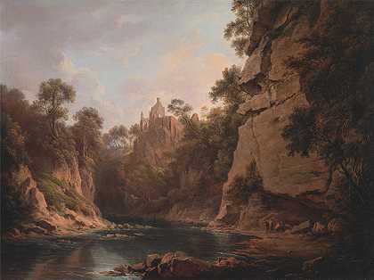 霍桑登城堡，爱丁堡附近`Hawthornden Castle, near Edinburgh (1820~1822) by Alexander Nasmyth