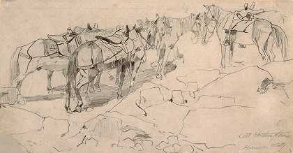 华盛顿山峰会`Summit of Mt. Washington (1869) by Winslow Homer